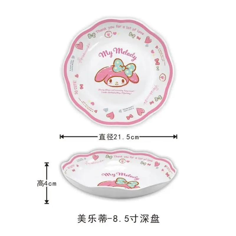 Фото Sanrio Hello Kitty My Melody Cinnamoroll Plate Hit Product Новый продукт Kawaii Мультфильм Аниме Портативный для взрослых Студентов Детский милый №5
