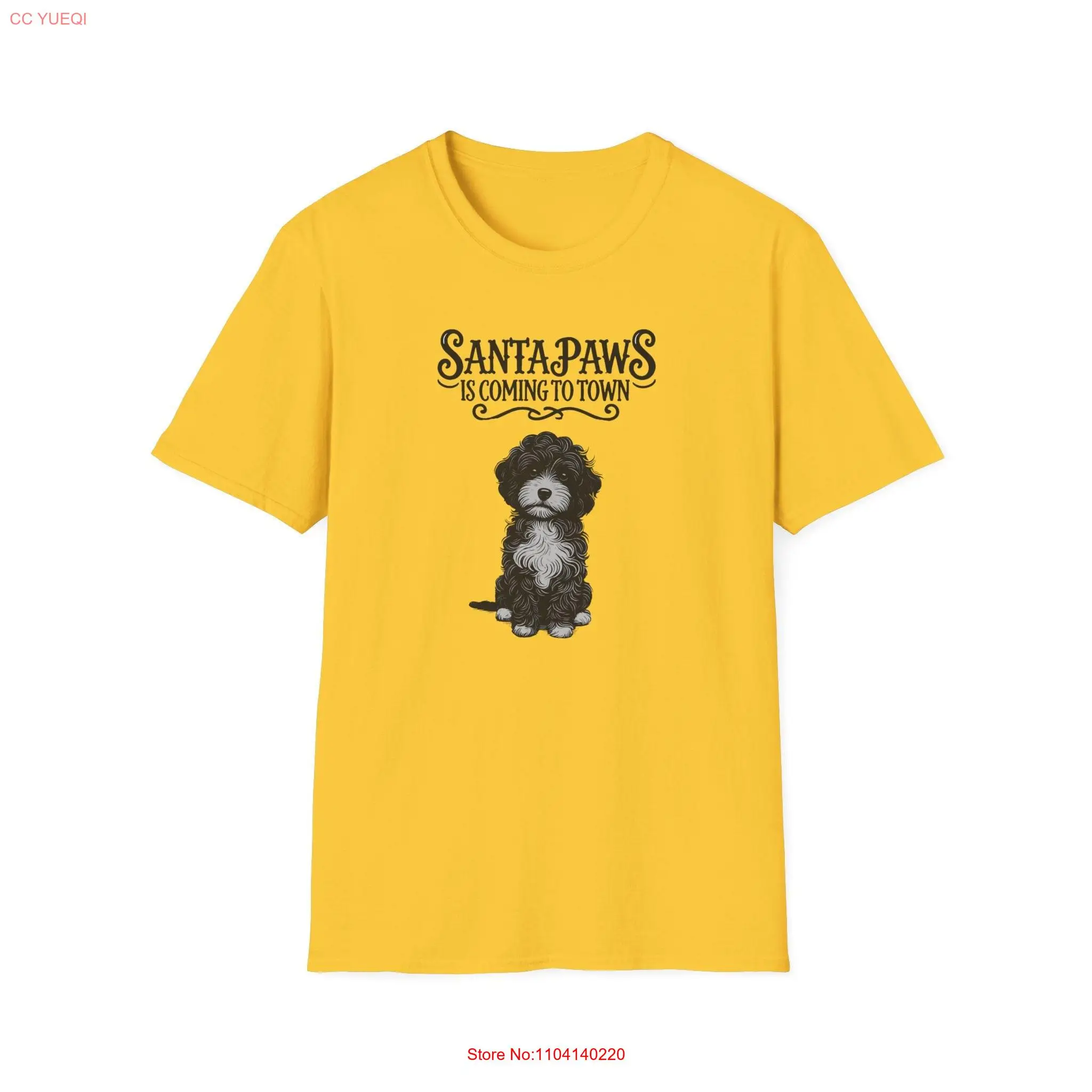 Рождественская футболка Santa Paws Cockapoo, очаровательная праздничная собака для влюбленных и любителей домашних животных с длинными или короткими рукавами