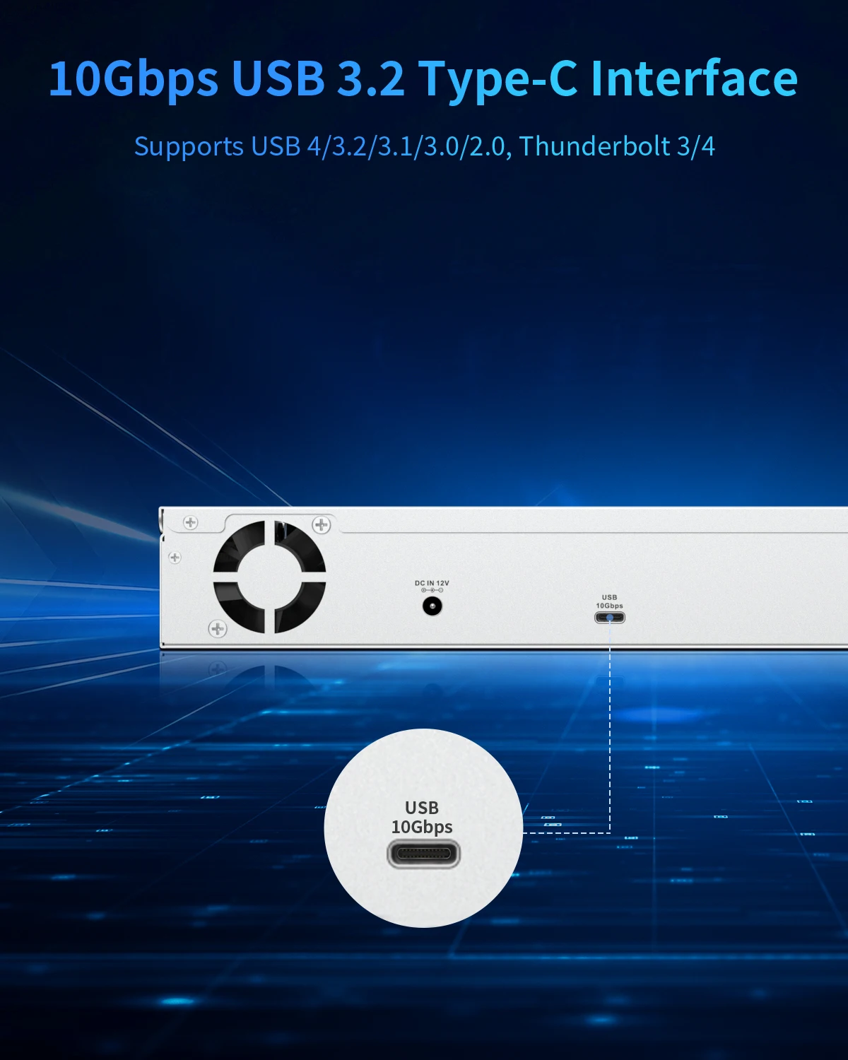 Фото TERRAMASTER D4-320U Ультракороткий корпус жесткого диска с 4 отсеками, монтируемый в стойку (без дисплея) №4