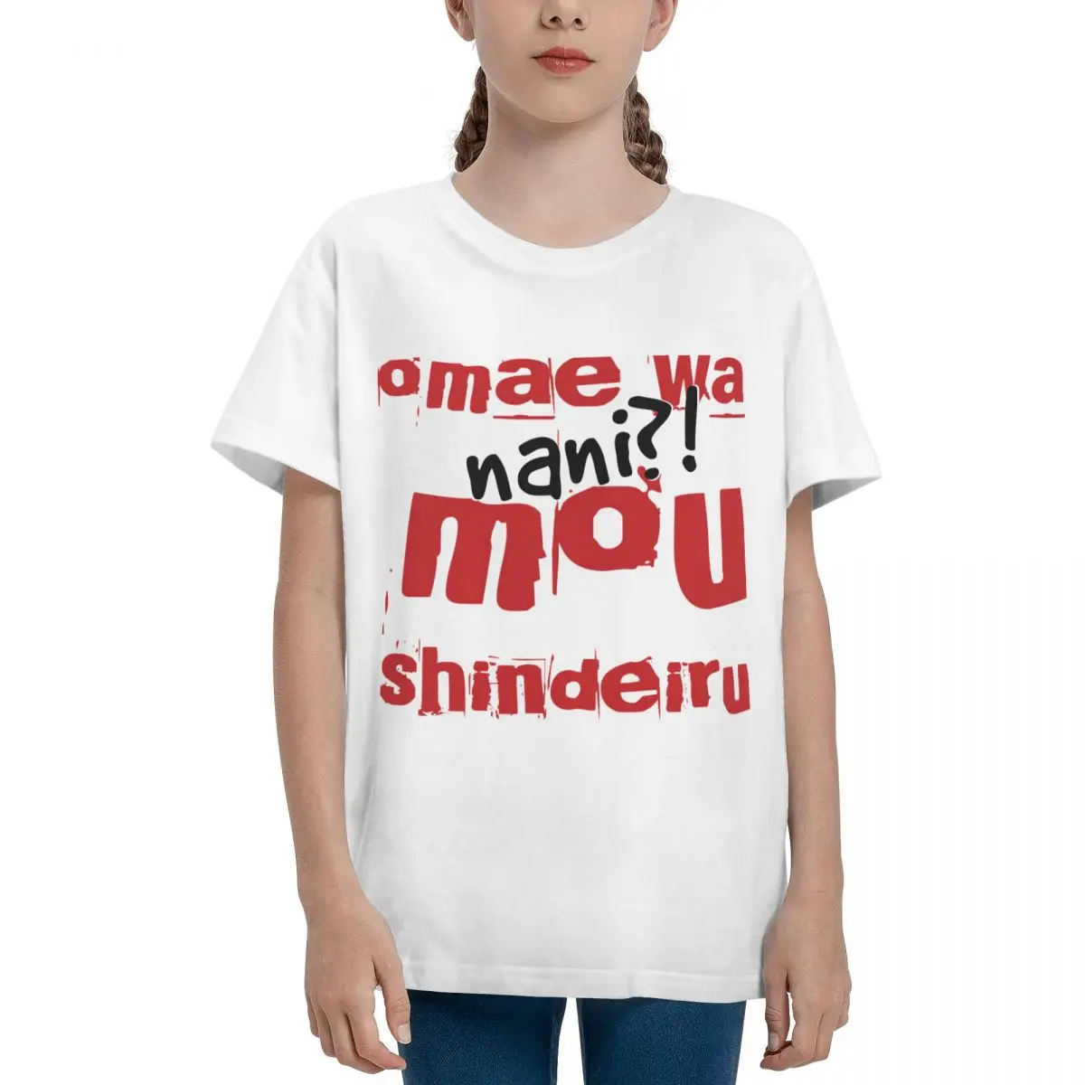 Фото Футболка с коротким рукавом для подростков Omae Wa Mou shindiru Nani, забавная саркастическая Сексуальная Классическая винтажная футболка №4