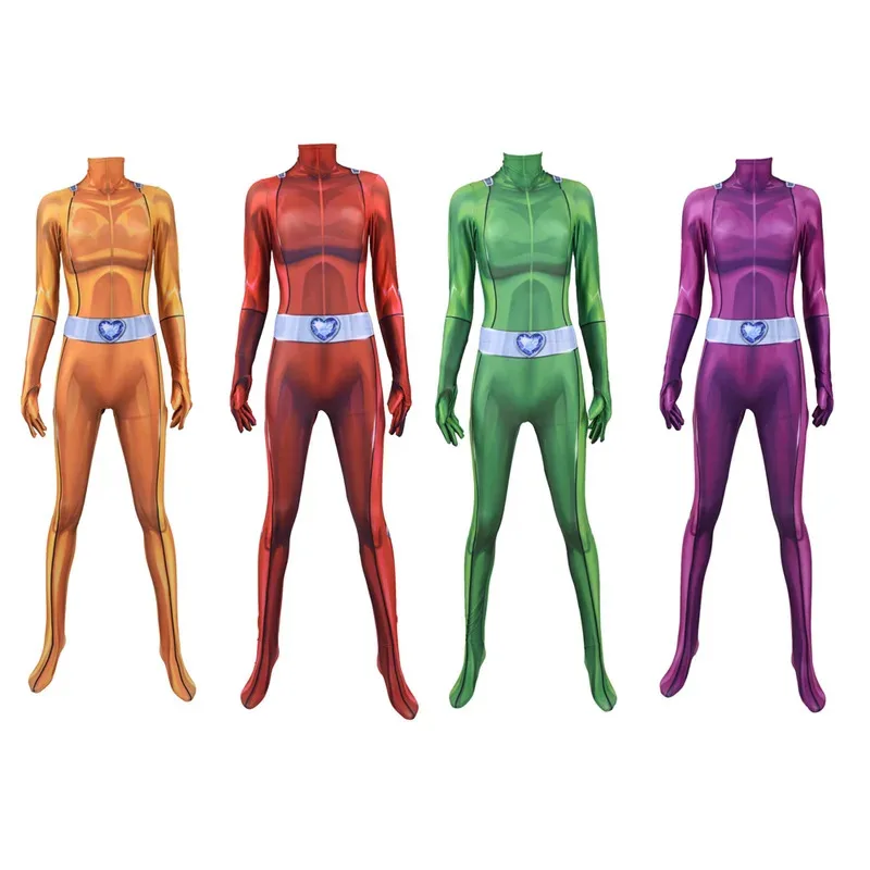 Didi 2025 2025 hhh Косплей Аниме Totally Spies Костюм Зентаи Боди Женщины Ewing Саманта Симпсон Алекandra Хэллоуин Карнавал