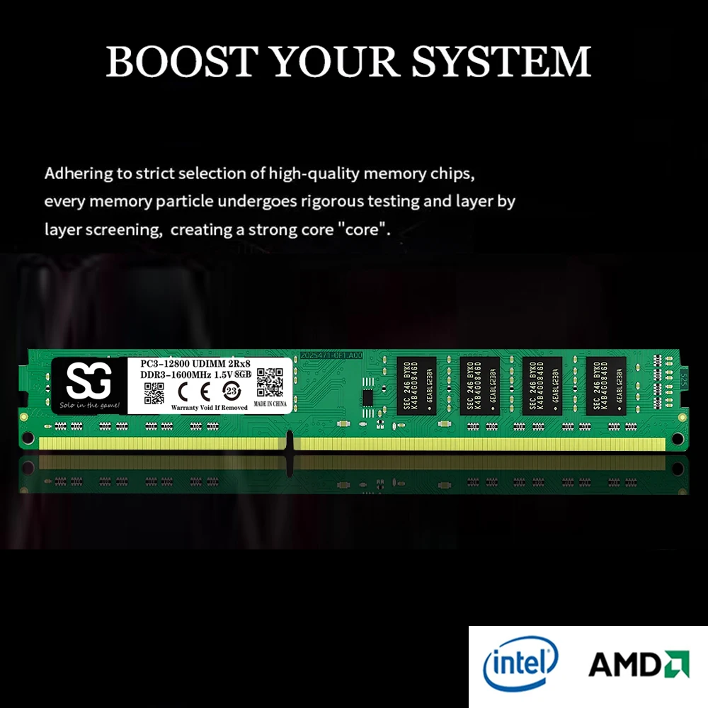 Фото Sologram DDR3 4 ГБ 8 ГБ 16 ГБ настольная память PC3 1,5 в 1066 1333 1600 МГц 8500 10600 12800 U 240Pin UDIMM ddr3 ОЗУ Память ОЗУ №4