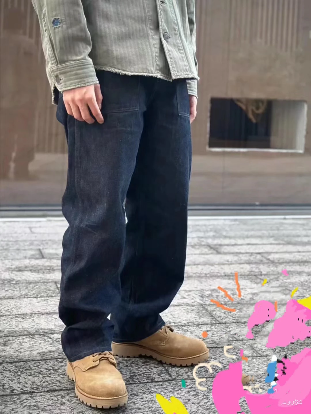 Джинсы VISVIM CARPENTER PANTS Окрашенные грязью красными ушами танин Archives Vintage
