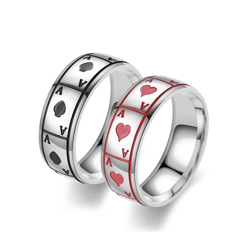 Титановое кольцо «Пика/Ace of Hearts»