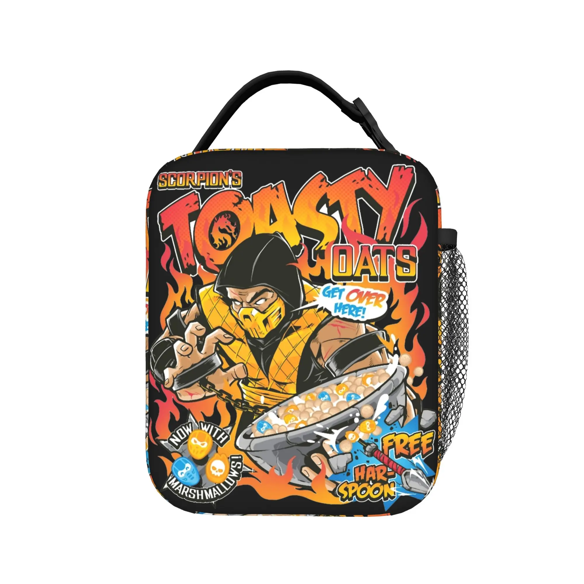 Многоразовая термоизолированная сумка для обедов Mortal Kombat Toasty Oats, контейнер для еды, сумка-тоут для хранения продуктов, для колледжа и путешествий