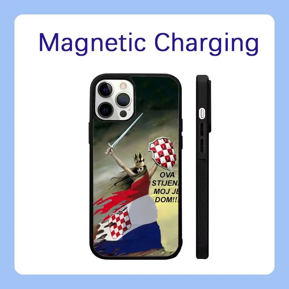 Фото Чехол для телефона с флагом Хорватии для iPhone 17,16,15,14,13,12,11,Pro,Max,Plus,Air,Mini,SE Magsafe с магнитной беспроводной зарядкой №2