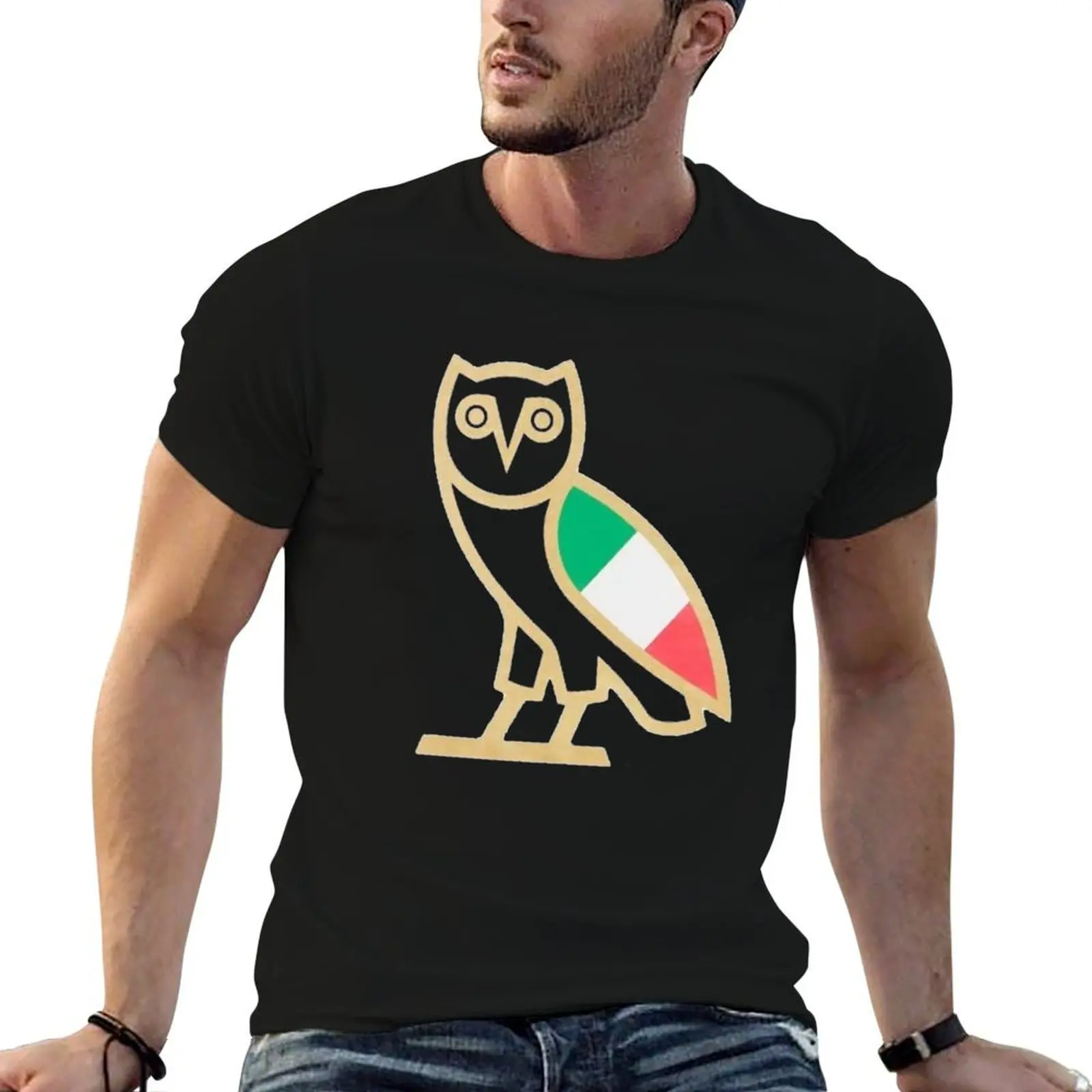 Футболка OVO Italy Owl, мужская хлопковая мужская футболка с рисунком, футболка