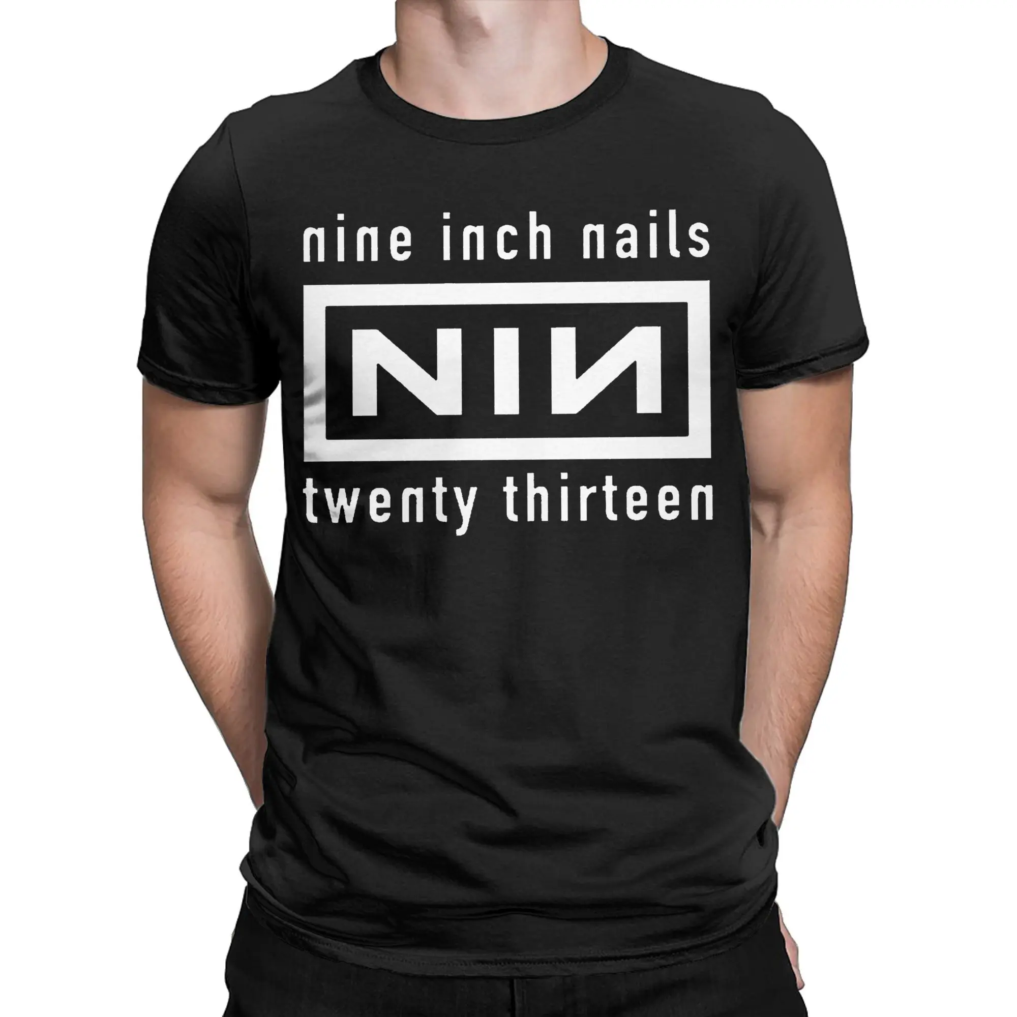 Фото Funny Nine Inch Nails T-Shirts Men O Neck Cotton T Shirt  Short Sleeve Tees Summer Clothes №4