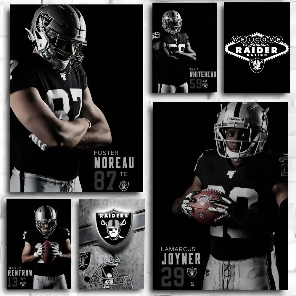 Регби L-Las Vegas Raiders плакат с бумажным принтом для дома, гостиной, спальни, входа, бара, кафе, художественная живопись, украшение