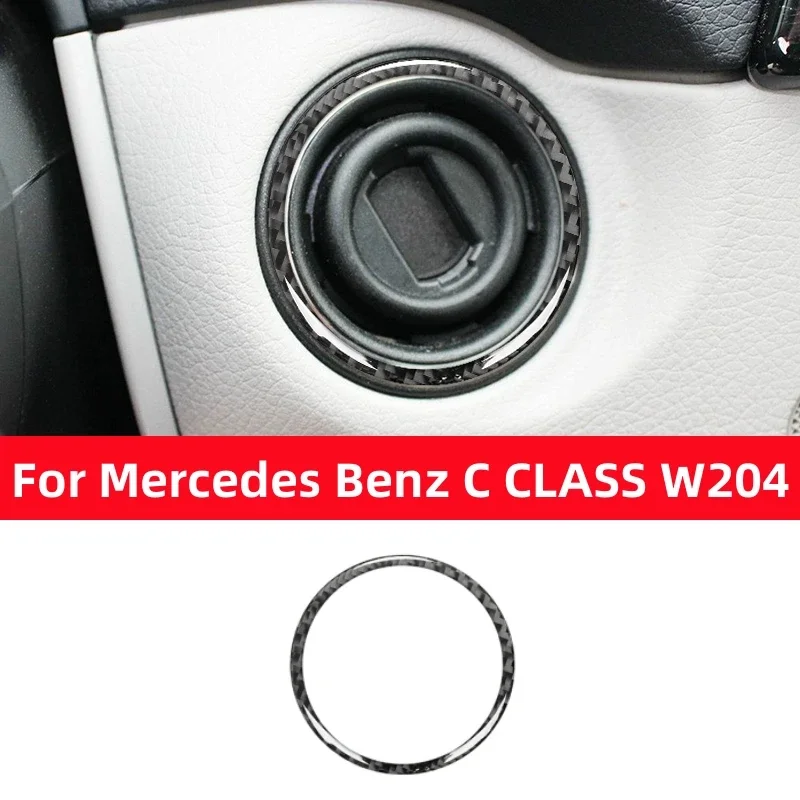 Для Mercedes Benz C CLASS W204 2007-2014 автомобиль один щелчок старт декоративное кольцо рамка углеродное волокно стикер автомобильные аксессуары для интерьера