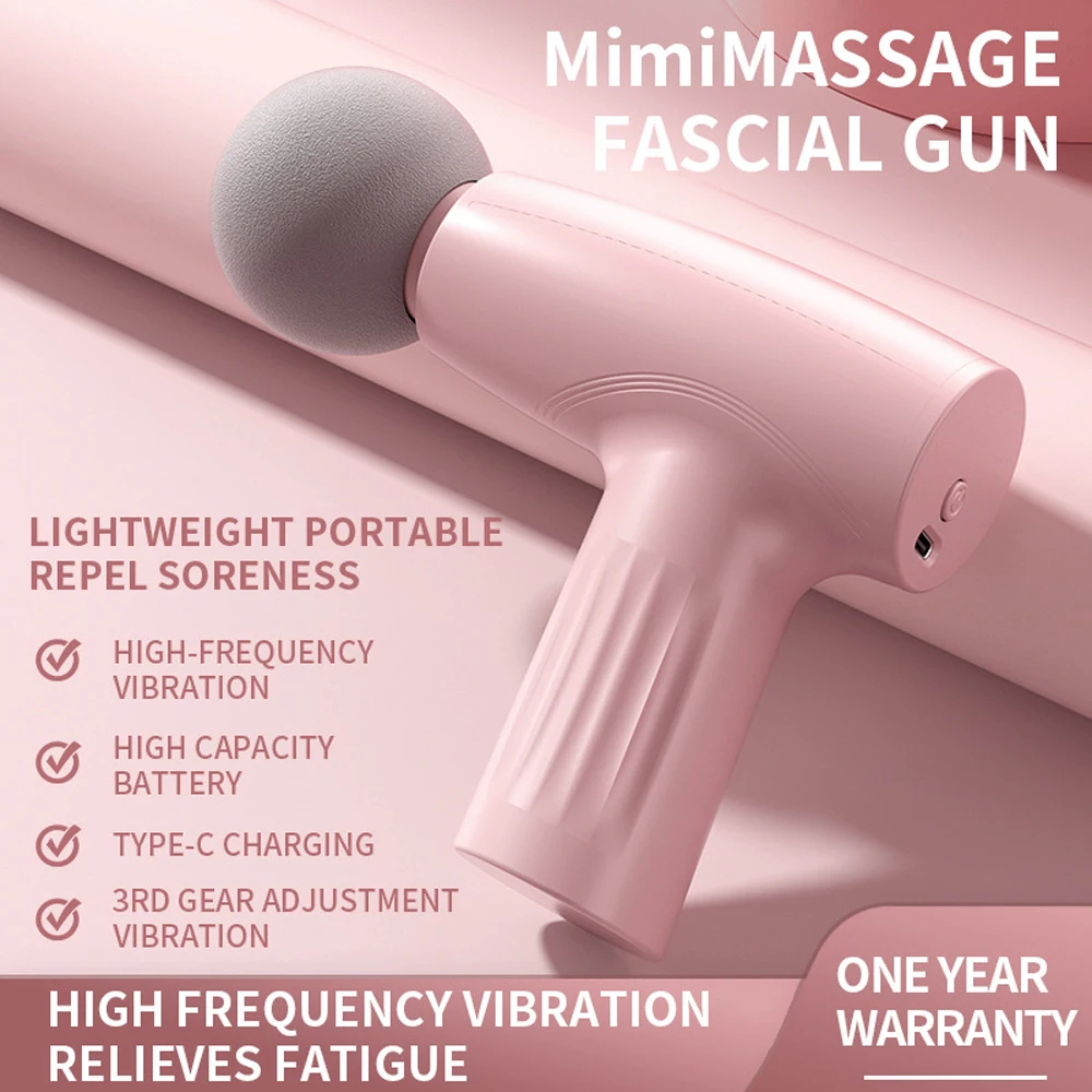 Фото Массажер-пистолет Fascia, Мини Портативный Массажный инструмент, Электрический массажер для мышц, USB-зарядка, массажер для глубоких тканей и тела №2