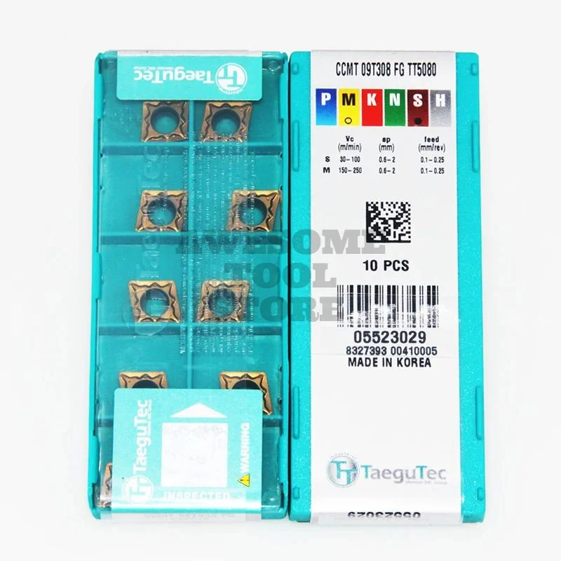Фото TaeguTec Original CCMT 060204   FG CT3000 TT5080 TT5100 TT8115B TT8125B TT9080 PV3010 Токарный станок с ЧПУ Твердосплавные токарные вставки 10 шт. №2