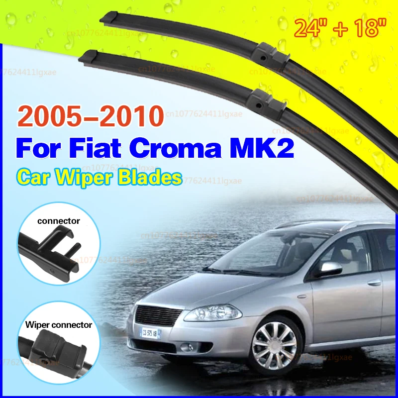 Для FIAT Croma MK2 2005 2006 2007 2008 2009 2010 LHD переднее окно безрамные щетки стеклоочистителя резиновый резак автоаксессуары