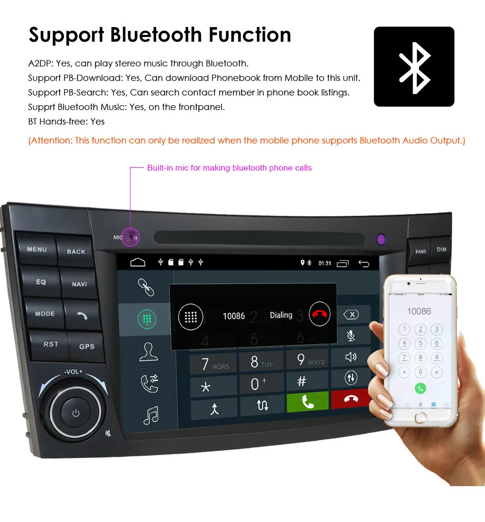 Фото Автомагнитола 2 Din для Mercedes E G class W211 W219 W209 W463 W464 CLS GPS NAVI E class 2002-2008 WIFI bluetooth hd pc №5