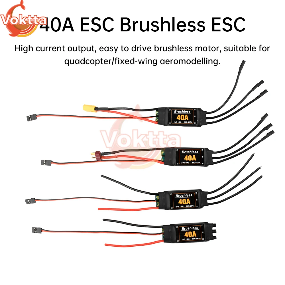 Фото 40A ESC Бесщеточный электрический контроль 2-4S ESC Контроллер скорости с 5V3A UBEC подходит для RC FPV квадрокоптера Модель с неподвижным крылом №3