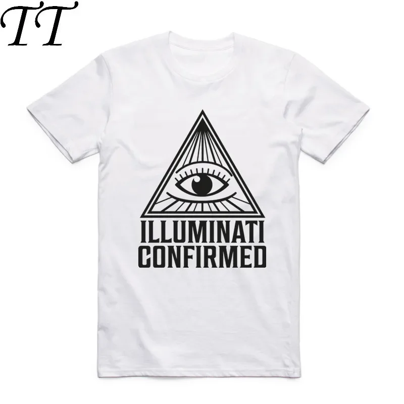 2019 Новая модная мужская футболка с принтом Don't Trust Anyone Illuminati All Seeing Eyes, футболка с коротким рукавом и круглым вырезом, летняя крутая футболка