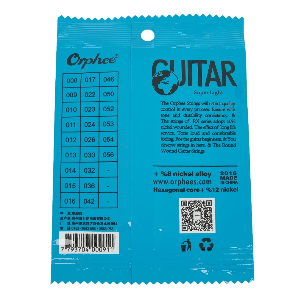Фото 10 шт. Orphee одиночные Струны для электрогитары 1-я E-String(.009), сменные части струны из высокоуглеродистой стали для гитары №3