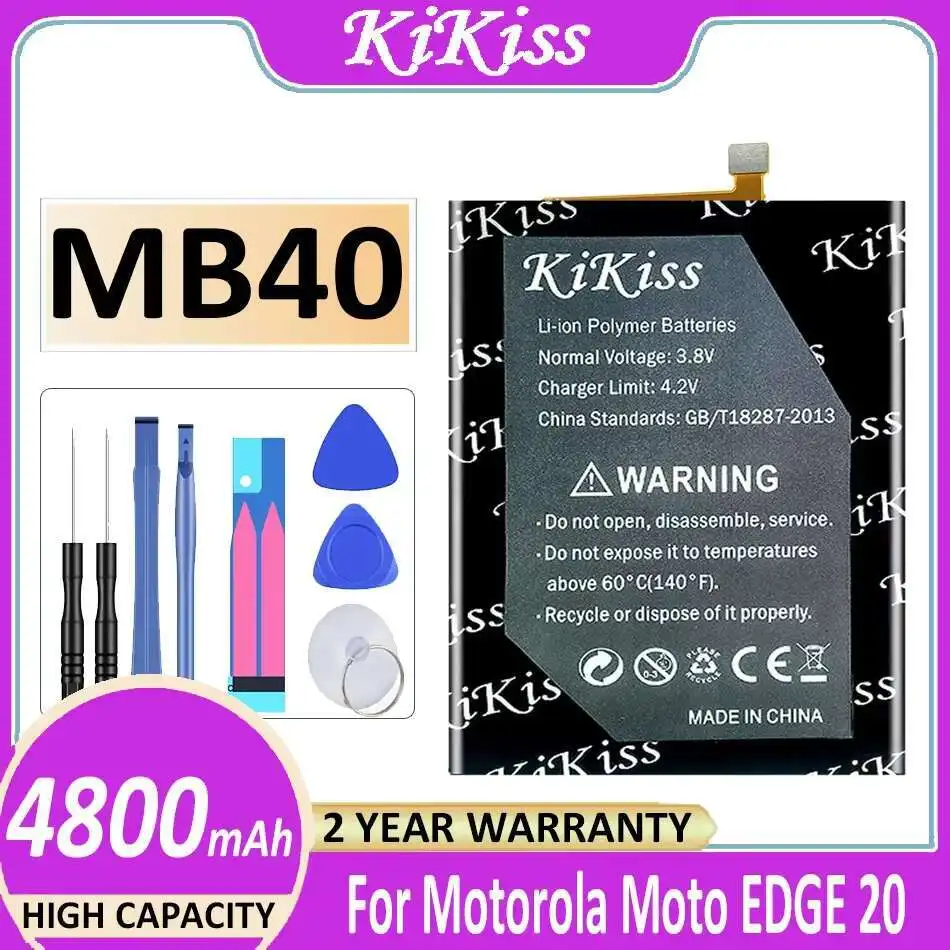Аккумулятор мобильного телефона для Motorola Moto Edge 20 EDGE20 XT2143-1, замена премиум-класса, быстрая зарядка, 4800 мАч, MB40