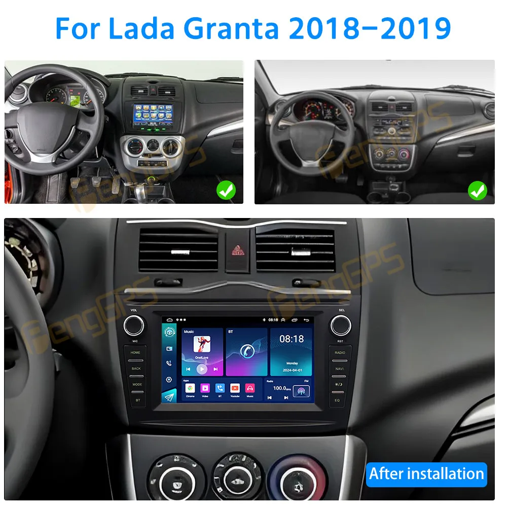 7-дюймовый автомобильный радиоприемник для Lada Granta 2018-2019, GPS-навигация, мультимедийный стереоплеер, AI 4G, WIFI, экран Carplay, автомобильные аксессуары
