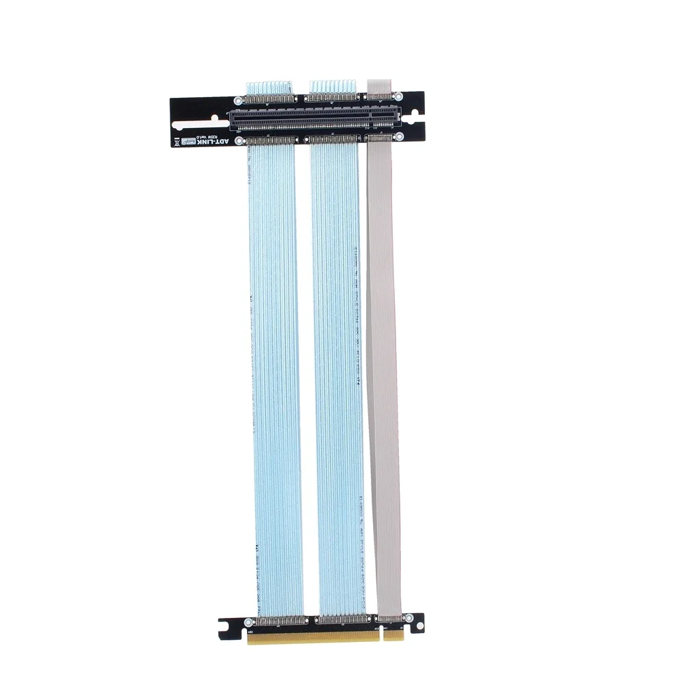 Фото Кабель PCIe Riser, удлинитель PCI Express 4,0 x16, гибкий высокоскоростной GUP 90 градусов для вертикального крепления видеокарты ATX №5