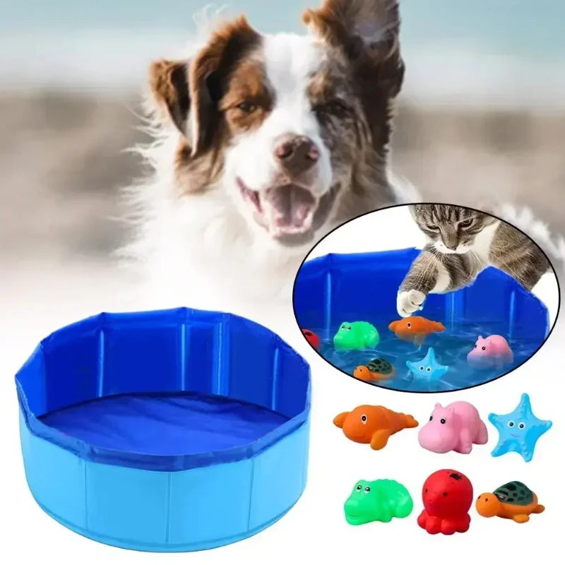 Складная игрушка для кошачьего бассейна, игровая водная ванна для собак и кошек, летняя крутая раковина для чистки домашних животных с черепахой, морской звездой, осьминогом, дизайном