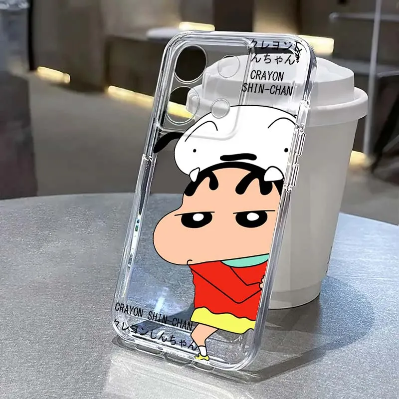 Чехол для телефона с рисунком C-Crayon S-Shin-chan для Xiaomi Redmi Note 14 13R 13 12 12S 11 12T 11S 11T 10 Pro Plus, прозрачный
