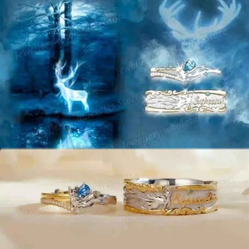 Кольцо «Гарри Поттер» Волшебник для мальчиков Expecto Patronum Ювелирные изделия Очаровательные аксессуары Изысканное кольцо для мужчин и женщин Кольца для пар Рождественский подарок