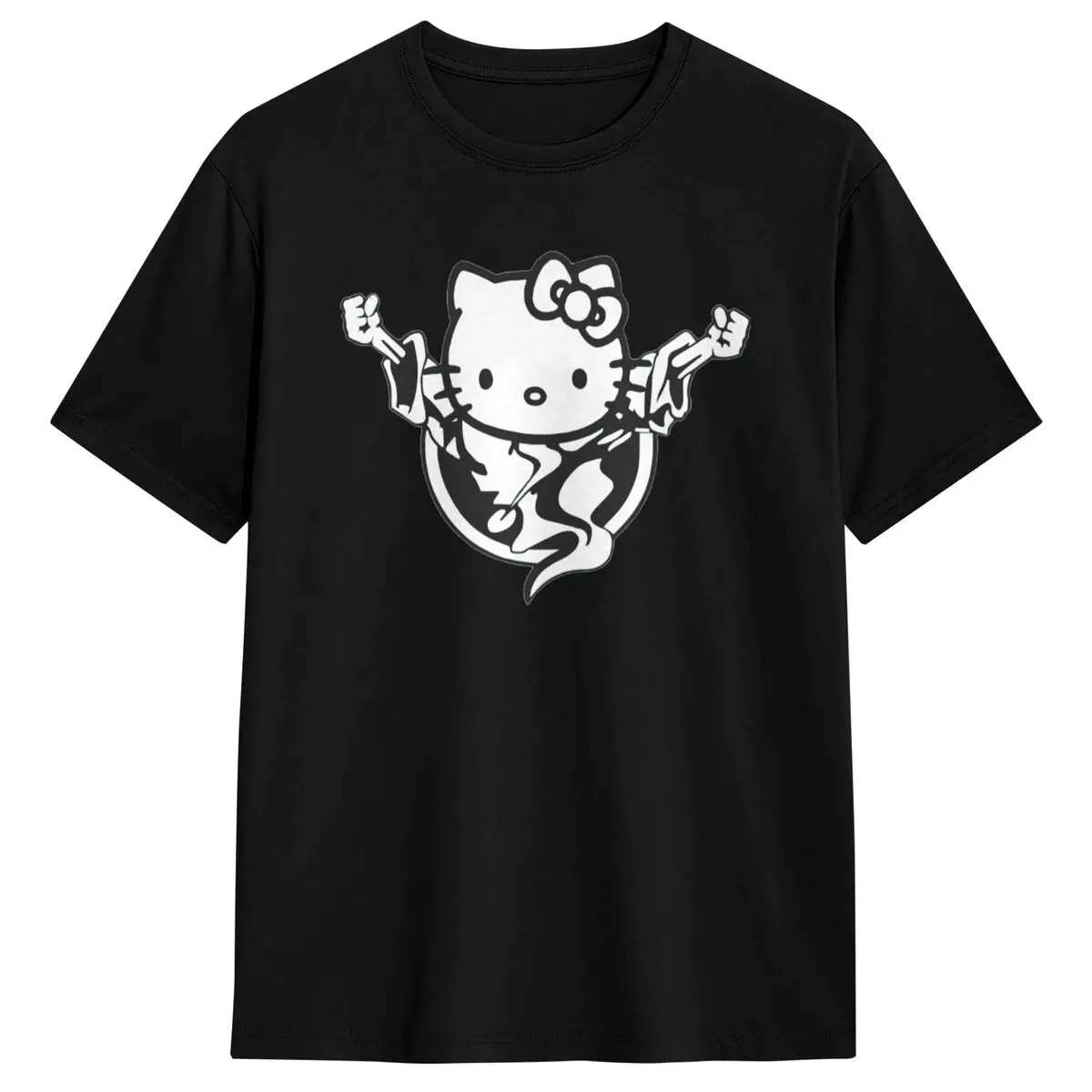 Винтажная футболка Hello Kitty, готические хлопковые футболки, футболка в стиле хип-хоп для мужчин, летние футболки с короткими рукавами и эстетическим узором