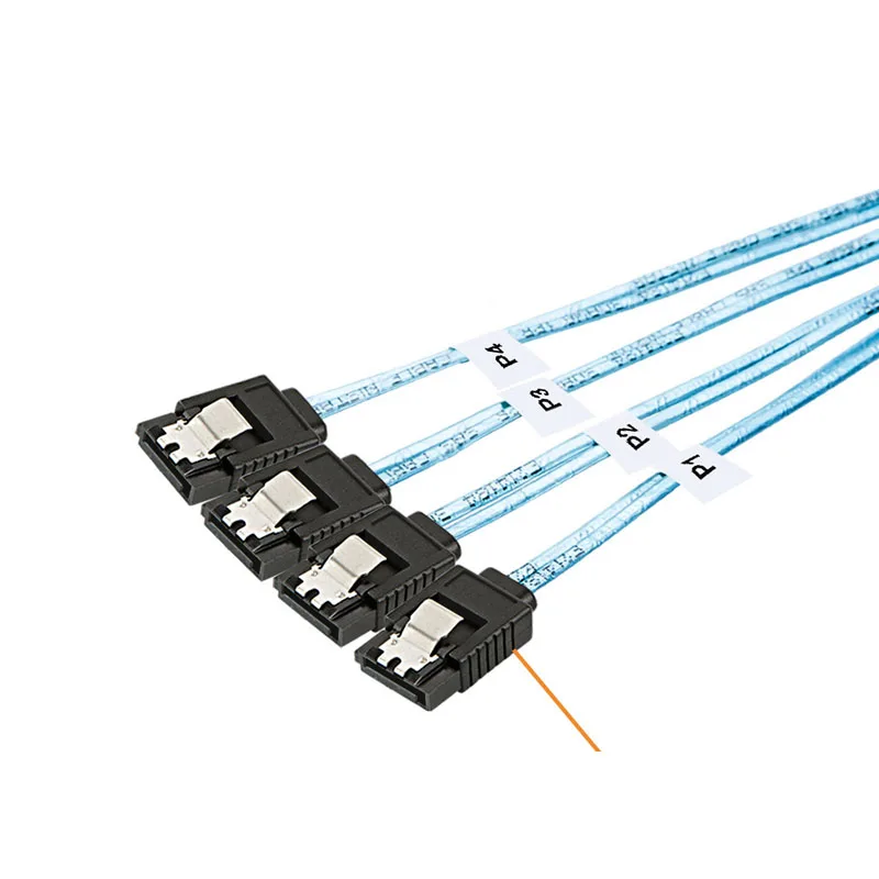 Фото HD Mini SAS 12G SFF-8643 To 4 SATA кабель адаптер внутренний контроллер материнской платы к 4 SATA 3,0 HD Жесткий диск конвертер №3