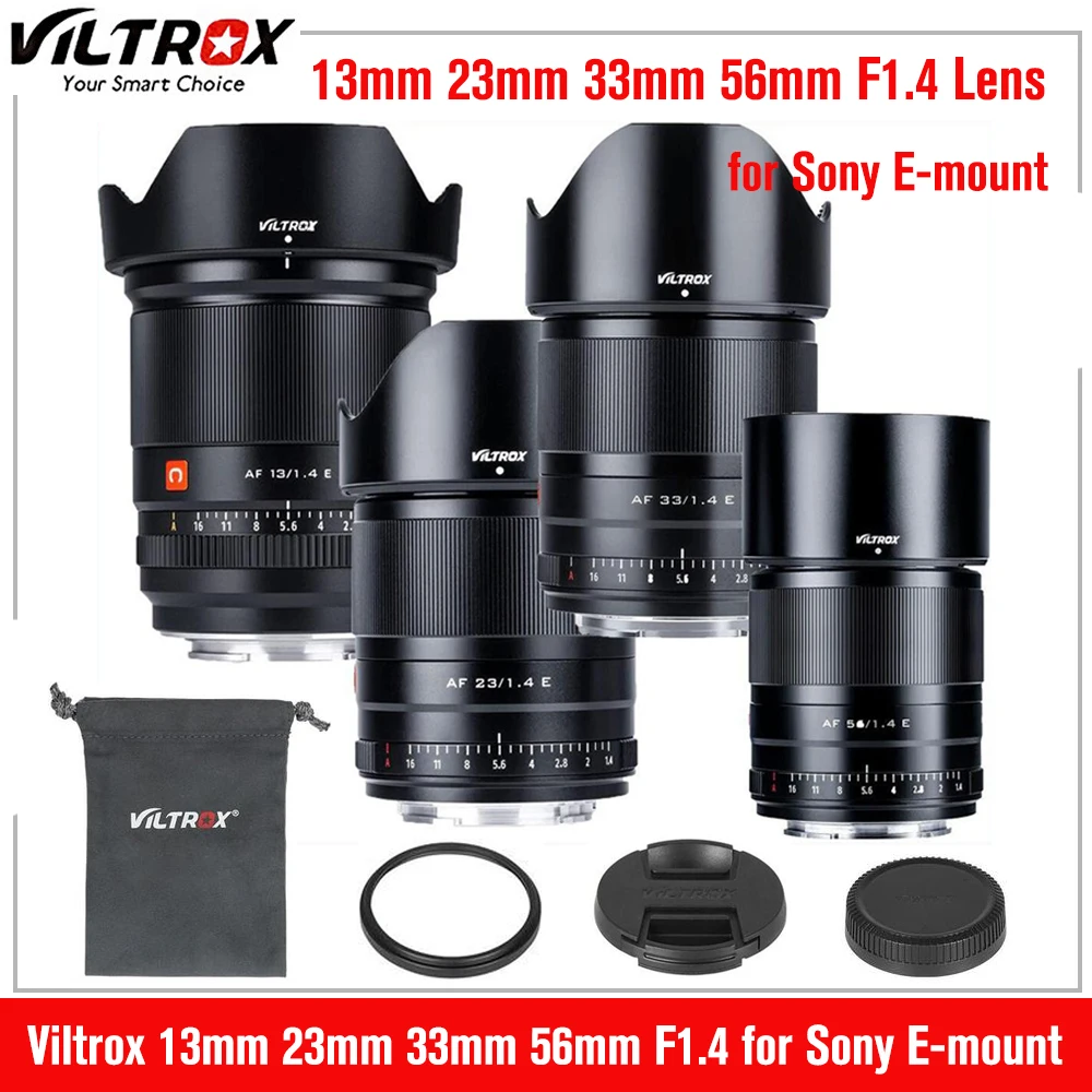 Объектив Viltrox 13 мм 23 мм 33 мм 56 мм F1.4 APS-C AF ультра широкоугольный объектив Sony E Mount A6400 A6600 A6100 A6000 A7III A7R объектив для камеры
