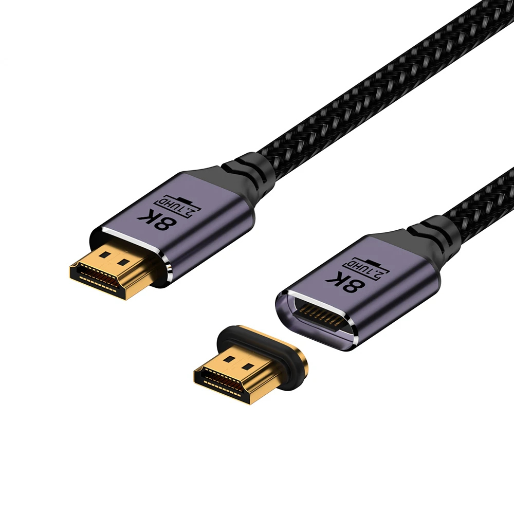 Nku HD2.1 8K6 0 Гц дисплей кабель с 19-контактным магнитным разъемом 48 Гбит/с ARC 3D HDR нейлоновый шнур для ноутбука ПК Xbox PS4 монитора