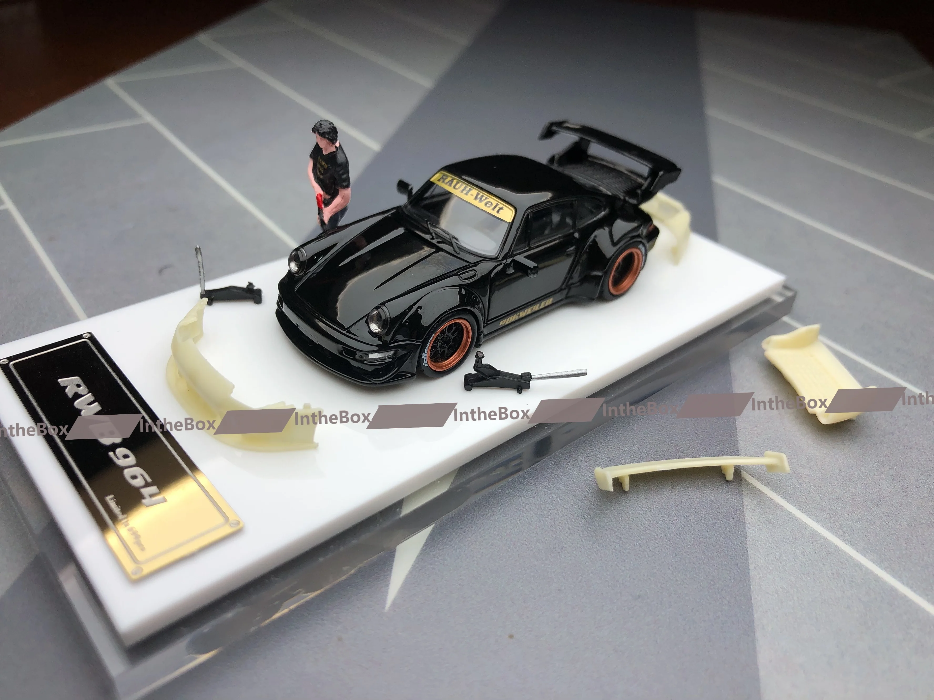 Звездная модель 1:64 RWB 964 GT, черная литая под давлением модель автомобиля, ограниченное издание, игрушки для хобби