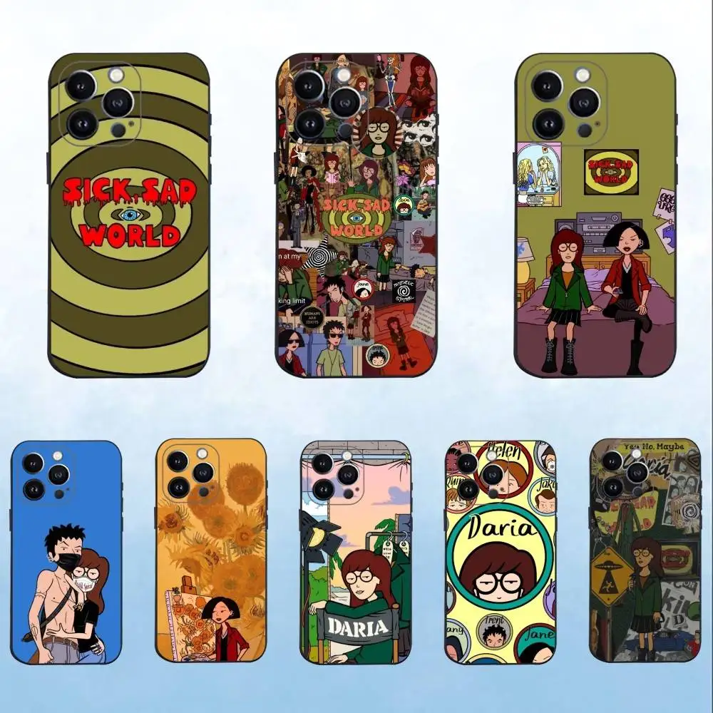 Крутой чехол для телефона D-Daria для iPhone 17,16,15,14,13,12,11, Pro Max, XS, XR, SE, Mini,8,7, мягкий силиконовый черный чехол