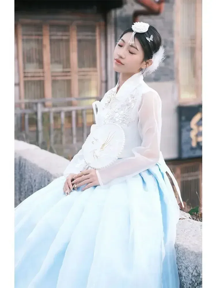 Фото Платье рассуждения для женщин, ropa традиционная coreana, disfraz mullido Multicolor, Hanbok Folk, conjuntos de falda superior №3