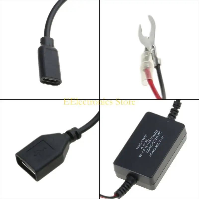 Фото B03C постоянный ток модуля преобразования BACK USB Шаг вниз по преобразователю DC-DC 10V-30 В до 5 В 3A QC3.0 Модуль зарядки №5