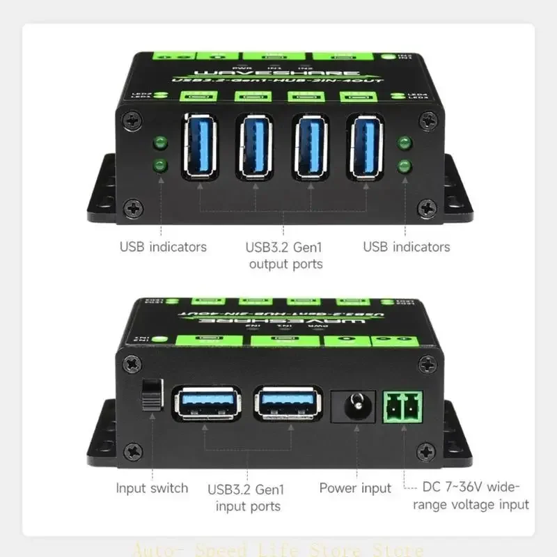 Фото Концентратор 02DA USB 3.2 2 в 4 выхода, расширенные порта, переключаемые входы, улучшенная технология MTT №3