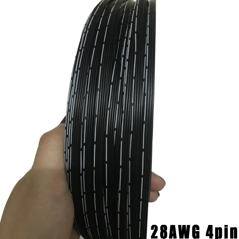 Фото Многожильный силиконовый провод 28AWG, 2P 3P 4P 5P 6P, силовой кабель, параллельный провод высокой температуры, сверхмягкий испытательный кабель для 3D-принтера №5