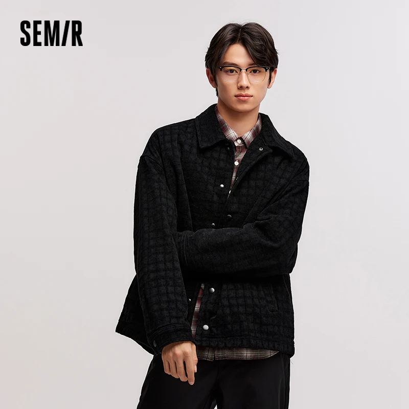 Фото Куртка Semir Мужская, новинка зимы 2024, джинсовое пальто, текстурная синель, трендовая куртка, крутая куртка №3