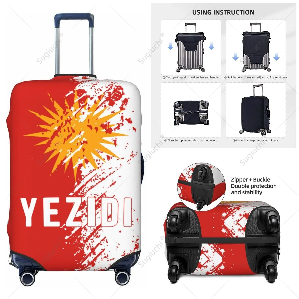 Чехол для багажа с флагом Yezidi, эластичный пылезащитный чехол, дорожные аксессуары, защитный чехол для багажа с принтом Аксессуары для путешествий