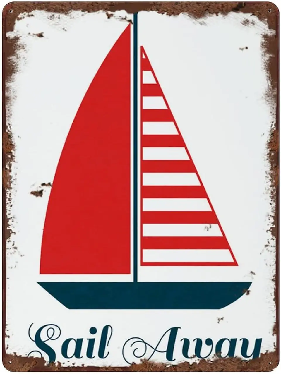 1p, Graman Sail Away, настенная вывеска, декоративная морская настенная вывеска, декор для дома, декор для пляжного дома, прибрежный декор, декор для парусника, красный W