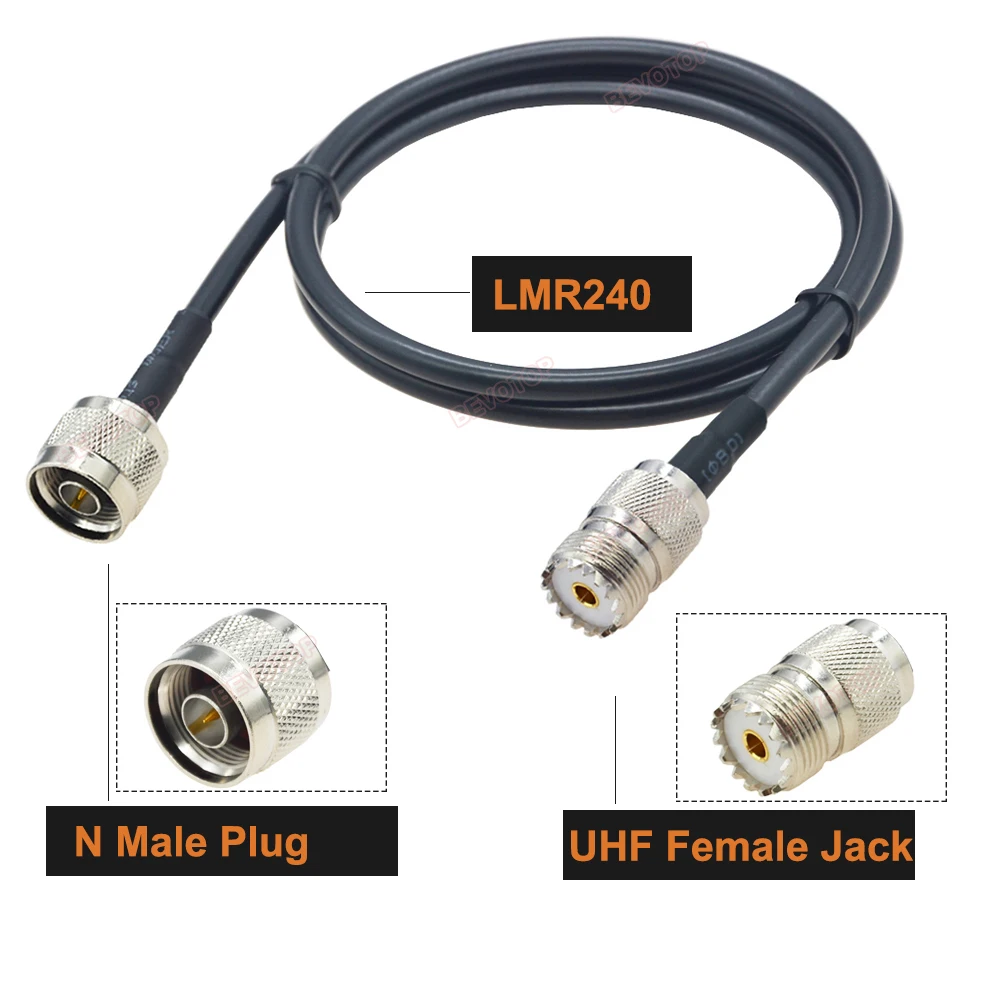 Фото SO239 UHF Female Jack to N Male / Female LMR240 RF Коаксиальный кабель с низкими потерями LMR-240 50-4 50 Ом Коаксиальный удлинитель Перемычка Адаптеры №2