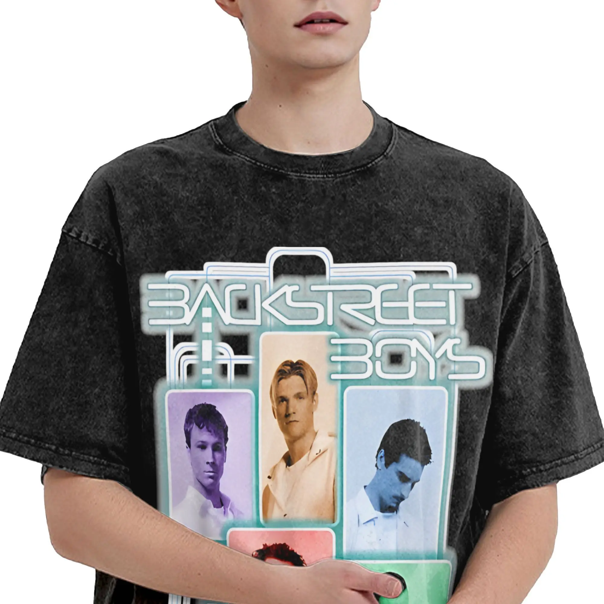 Фото Backstreet Boys Band BSB мужские футболки мытые забавные футболки с короткими рукавами и круглым воротником футболки хлопковая подарочная одежда №4