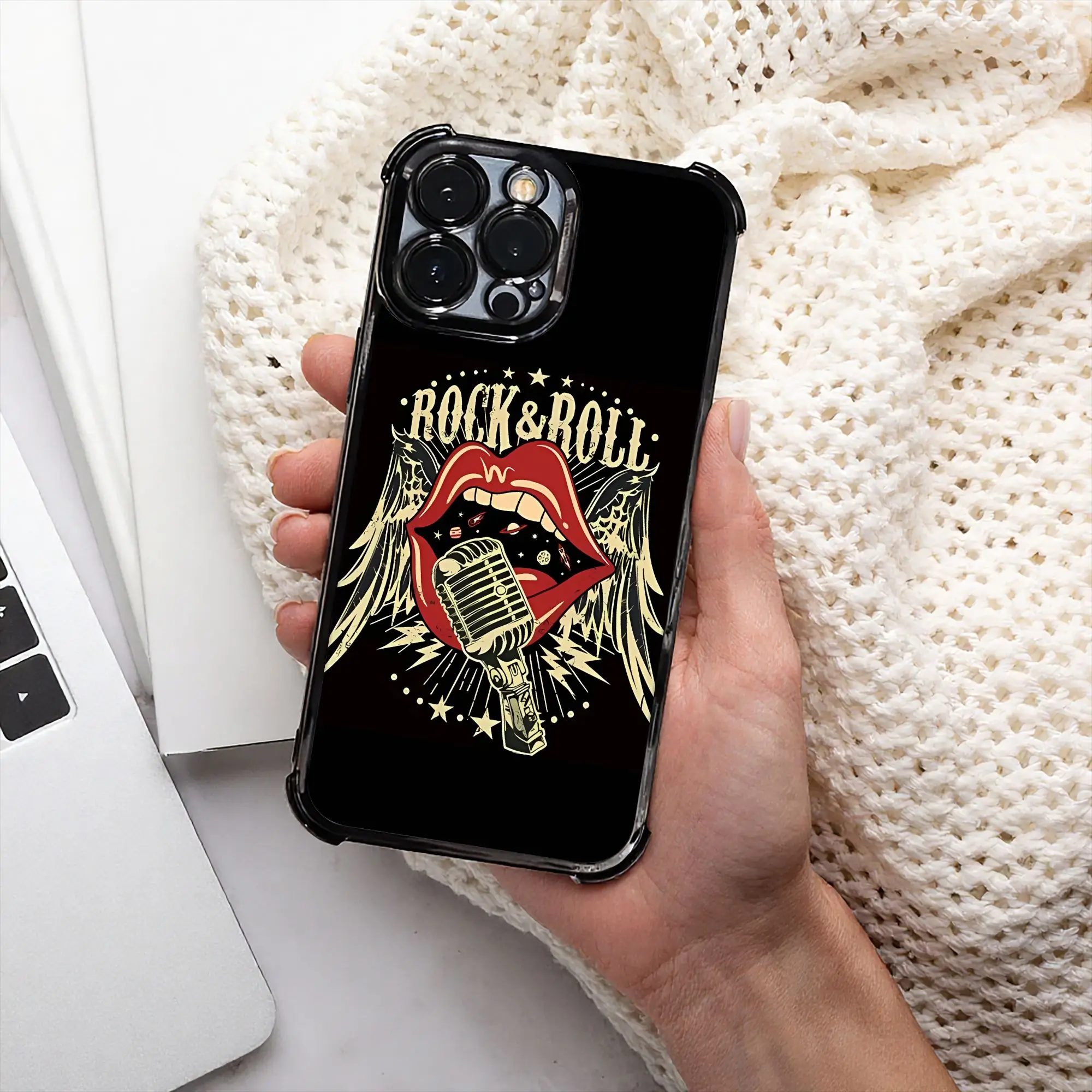 Чехол для телефона Music Lips Kiss Rock And Roll с гальваническим покрытием Aerosmith для различных моделей iPhone