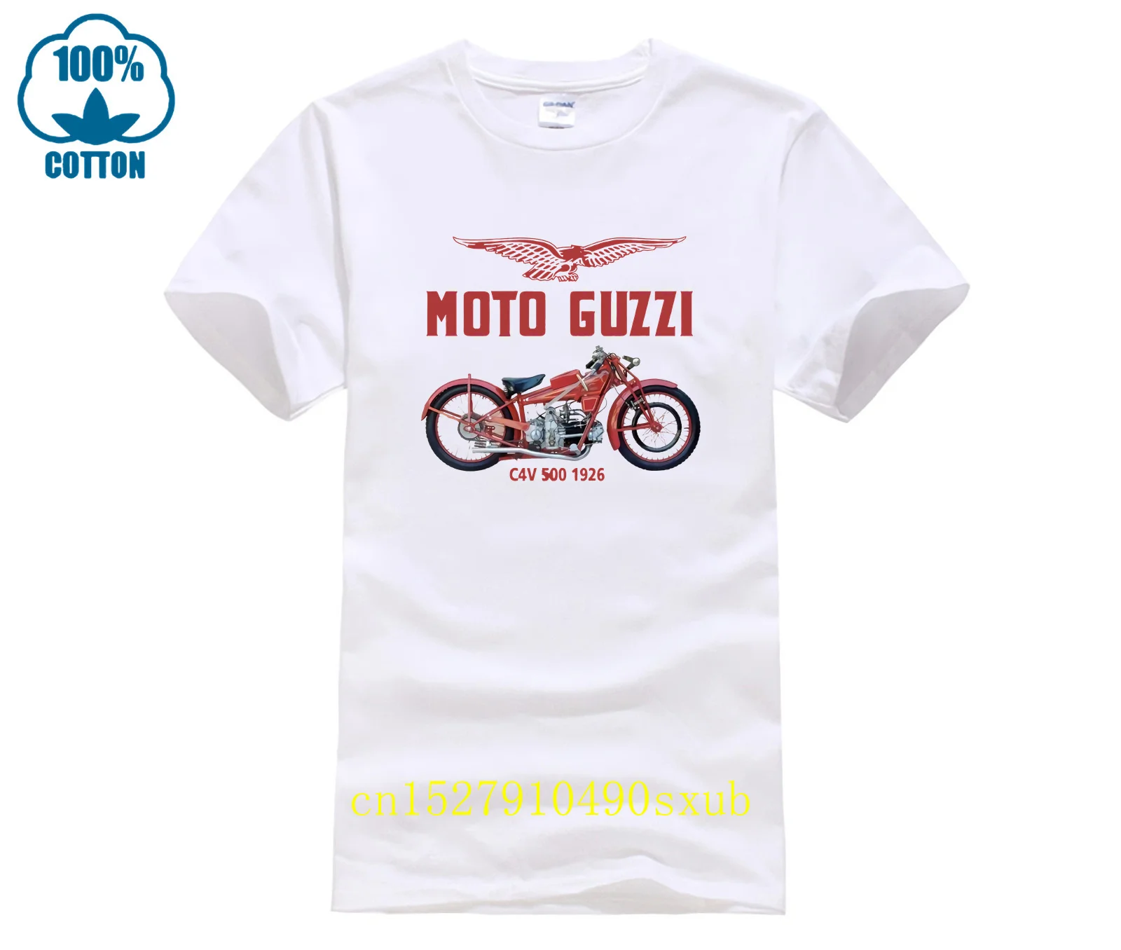 Винтажная Футболка Moto Guzzi CV4 1926 с цветным принтом, размеры от S до 4XL, фоторазмер