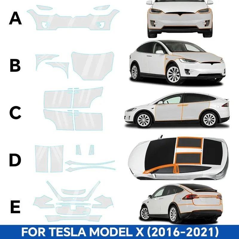ochronny na lakier do Tesla Model X 2016-2021 2022 2023, odporny na zarysowania, przezroczysty biustonosz PPF TPU, zestaw naklejek na zderzak samochodowy