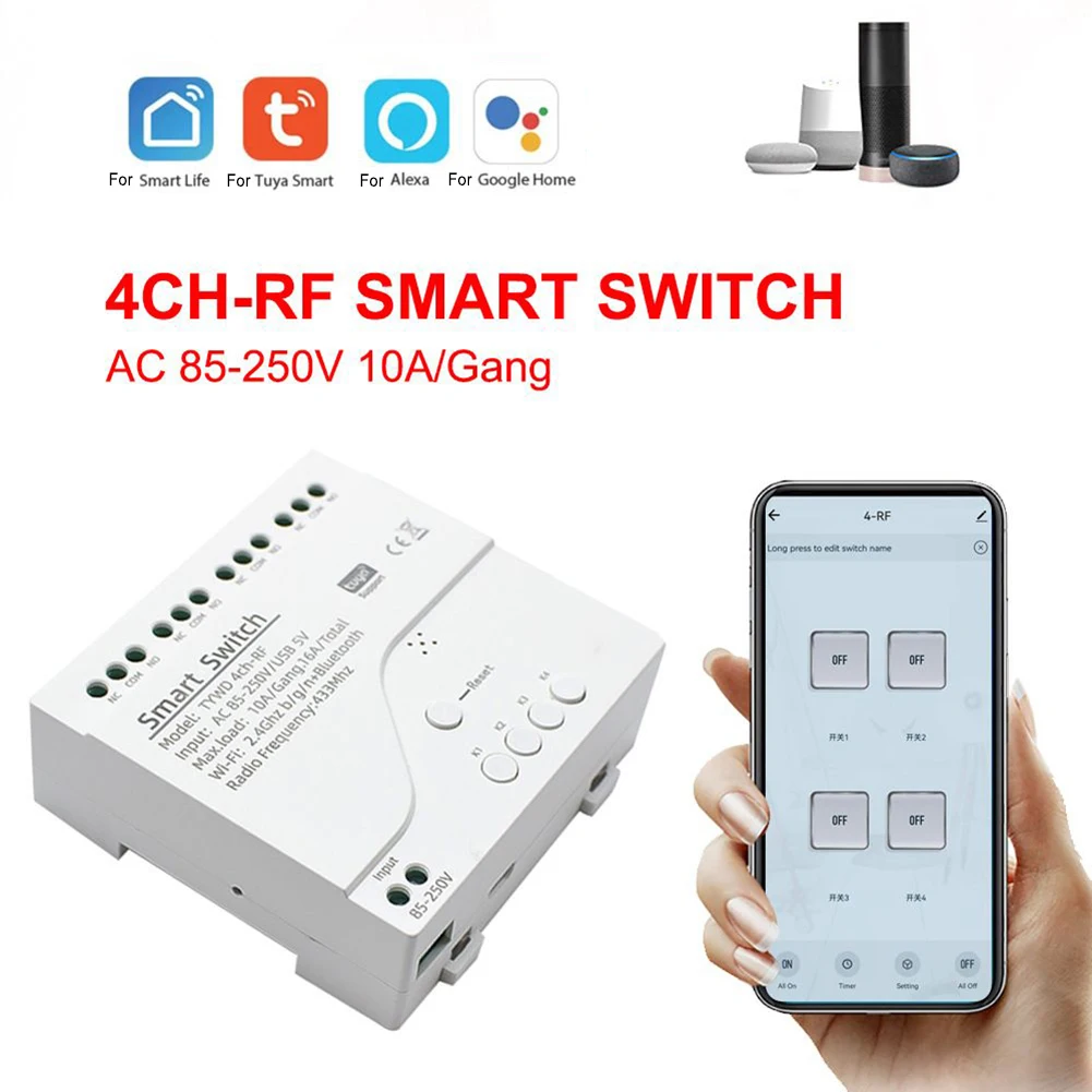 Беспроводной модуль переключения 4CH для приложения Smart Life для Tuya OnOff светильник переключатель дистанционного управления Smart WiFi (art.: 3920c2c18c7e3) - 3920c2c18c7e3