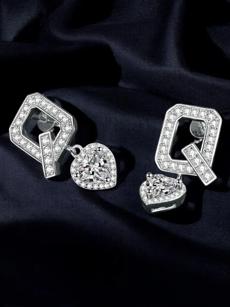 Фото Официальный магазин MoisaLuxe GRA Moissanite PlataQ, простые серьги из чистого серебра 925, модные украшения для женщин, которые можно носить №3