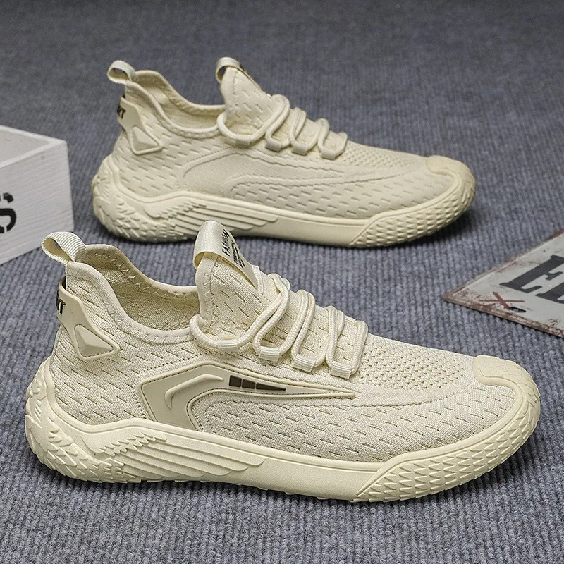 Фото Мужские кроссовки Yeezy Style 2025 — дышащие вязаные кроссовки, модная обувь для папы на лето, повседневная и спортивная обувь №4
