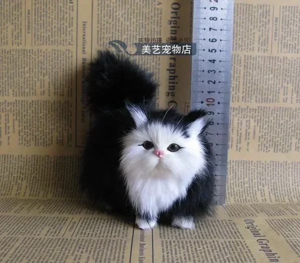 Фото Мяуг, мягкие имитационные мягкие кошки, кавайные плюшевые куклы-кошки, детские подарки, модель украшений №5
