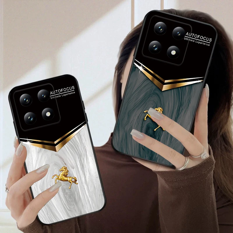 Голова золотой лошади для Xiaomi Poco X7 M7 Pro 5G M5 X4Pro M4 M6 4G C65 C75 F6 F5 X6 X5 7 X5 F7 Ultra M5S M4Pro 5G мягкий чехол для телефона